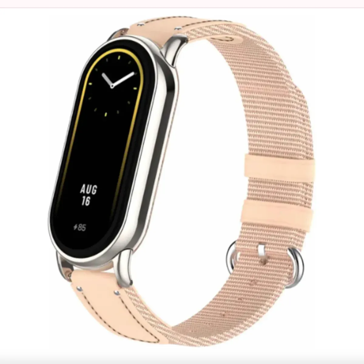GENERICO - Correa de Tela y Cuero para Xiaomi Band 8 - ROSADO