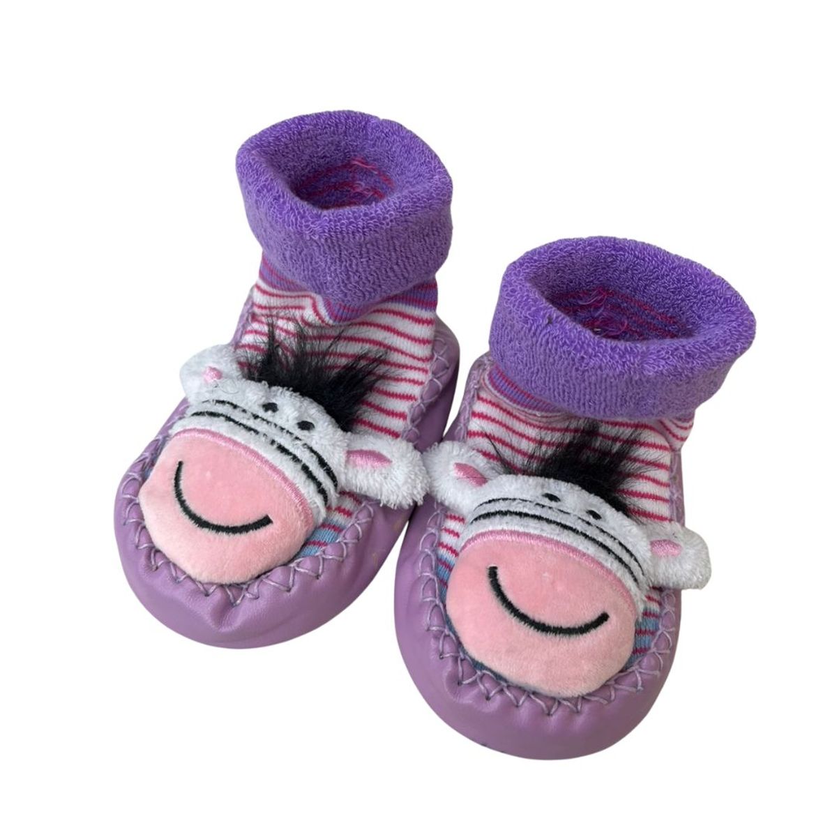 GENERICO - Zapamedias Bebé Antideslizantes con muñequito y sonaja niña