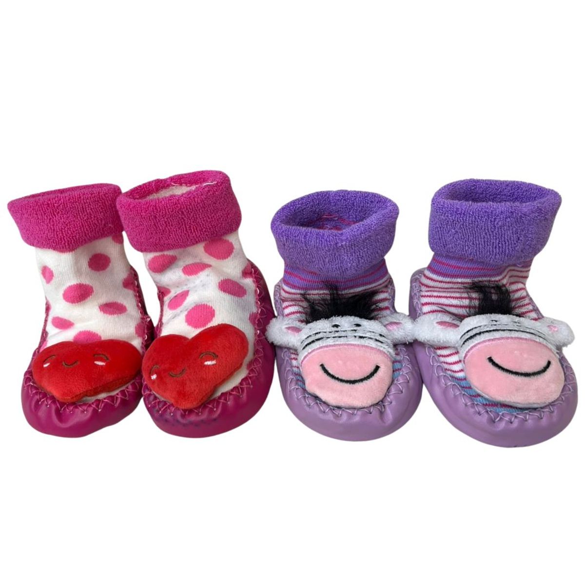 GENERICO - Zapamedias Bebé Antideslizantes con muñequito y sonaja niña