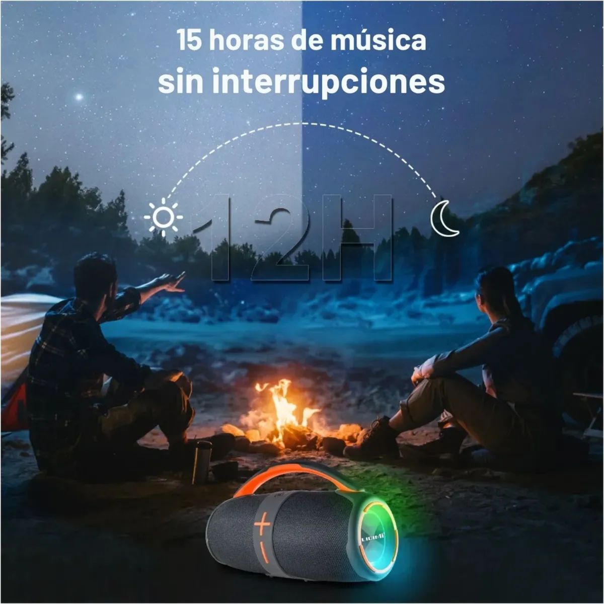 LIDIMI - Parlante Lidimi Ld-s647 Ipx5 Bluetooth 5.2 Radio Fm Rgb
