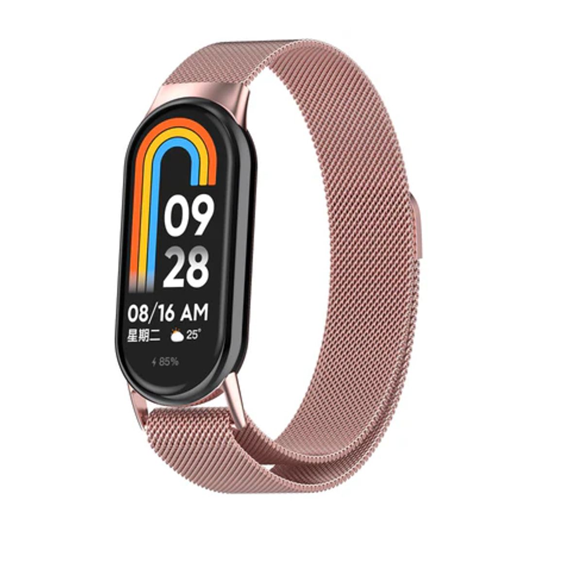 GENERICO - Correa Milanesa para Xiaomi Band 8 - ROSADO