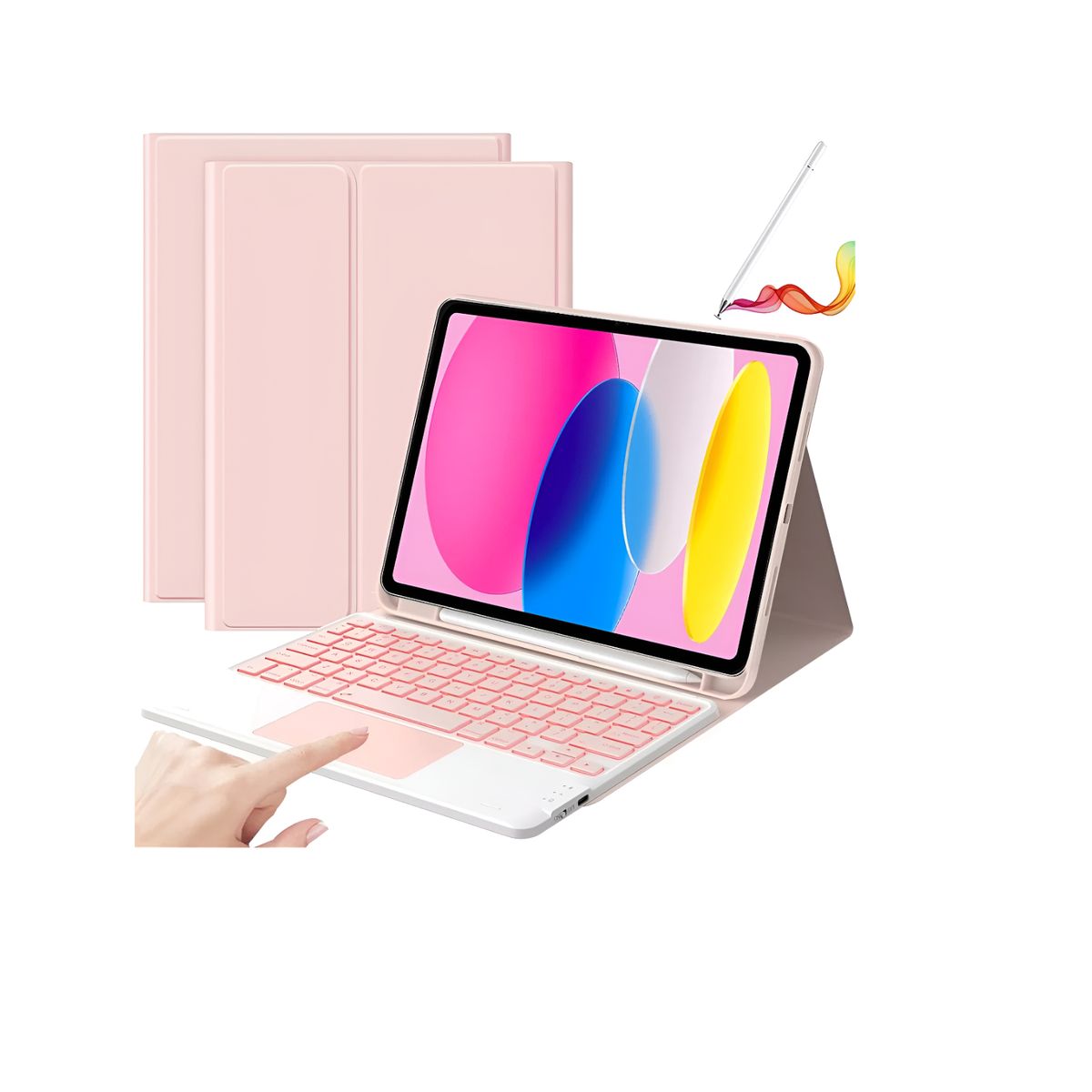 CASE - Funda Con Teclado Bluetooth Touchpad para Redmi Pad 2 2025 - ROSA