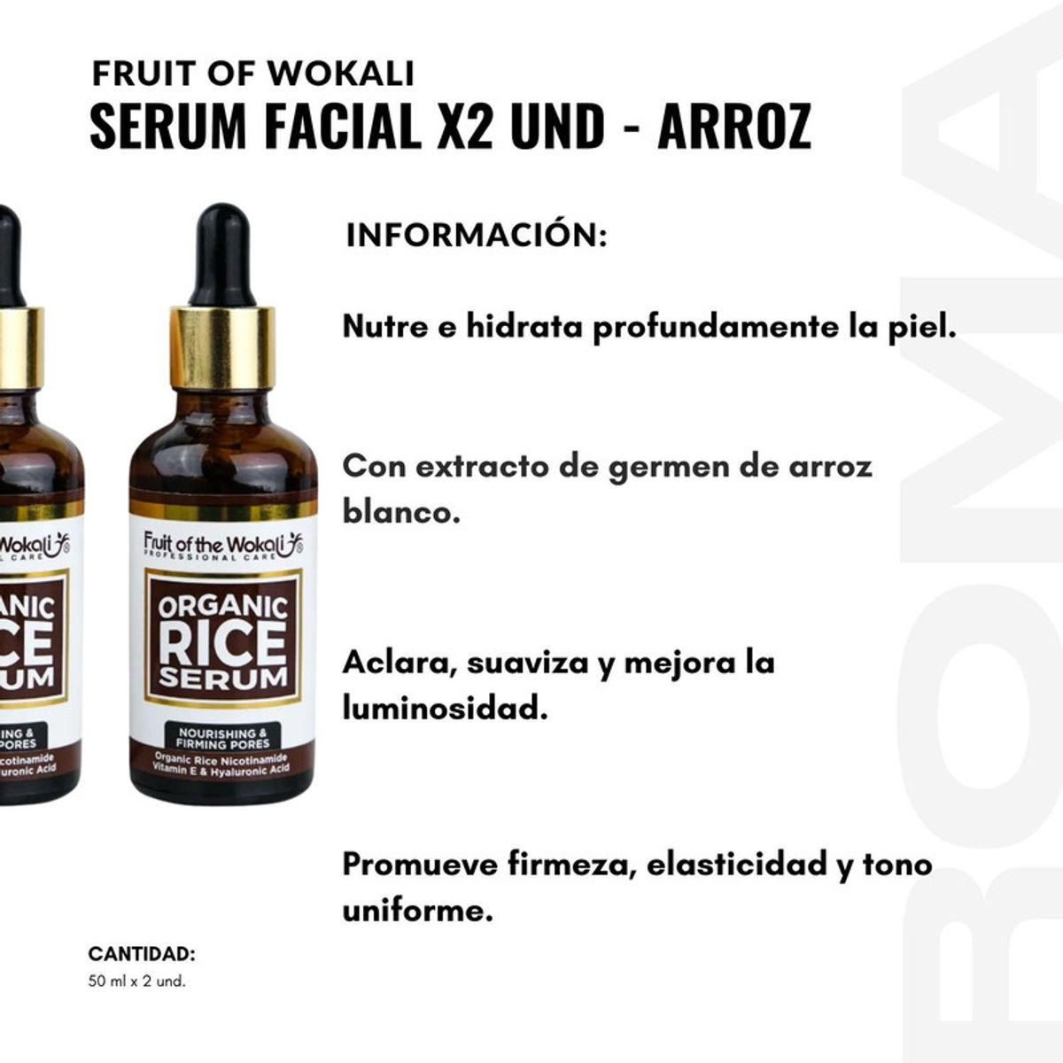 WOKALI - PACK 3 SERUM FACIAL X2 UND ARROZ WOKALI