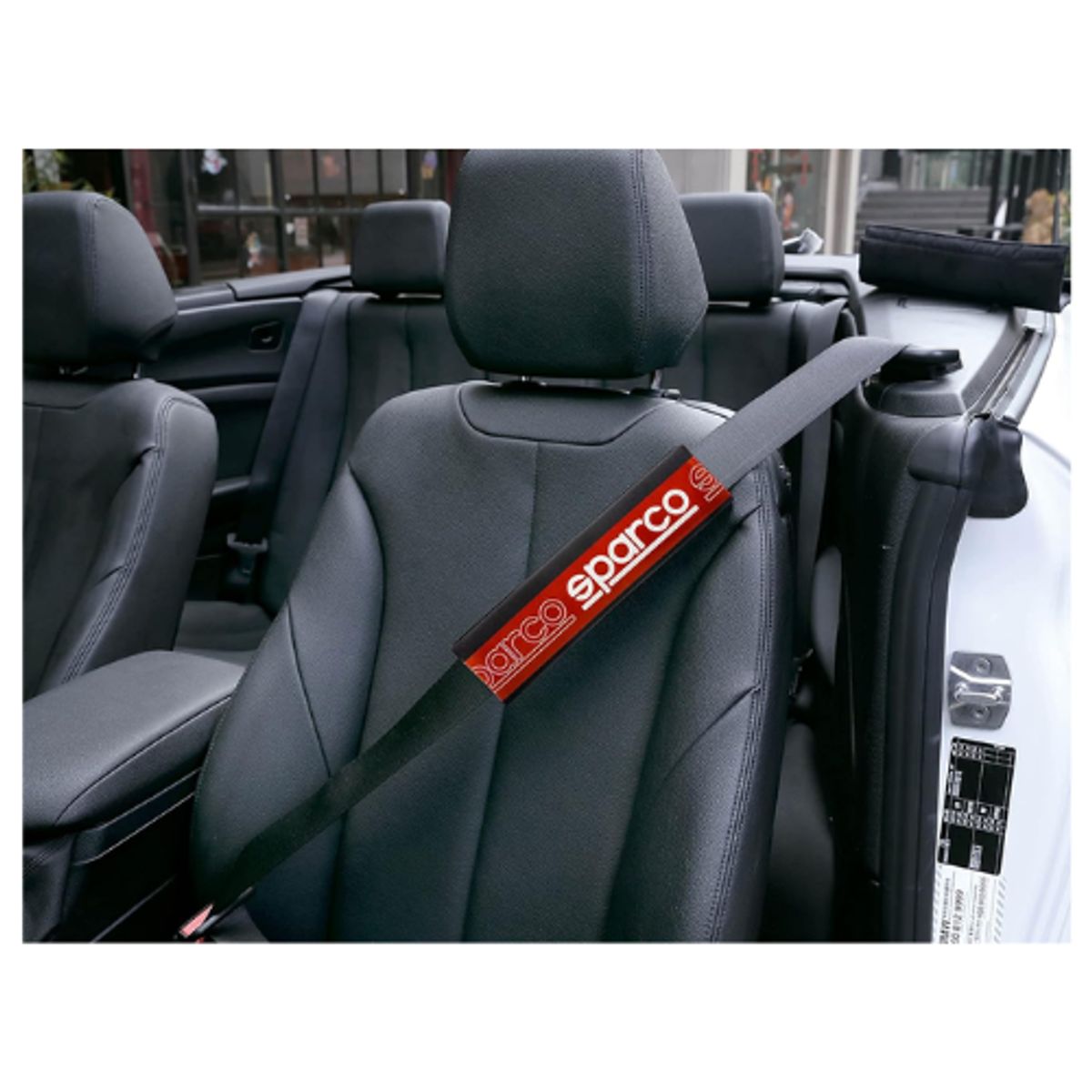SPARCO - PROTECTOR DE CINTURON SPARCO COMODA Y ELEGANTE ROJO 2PCS