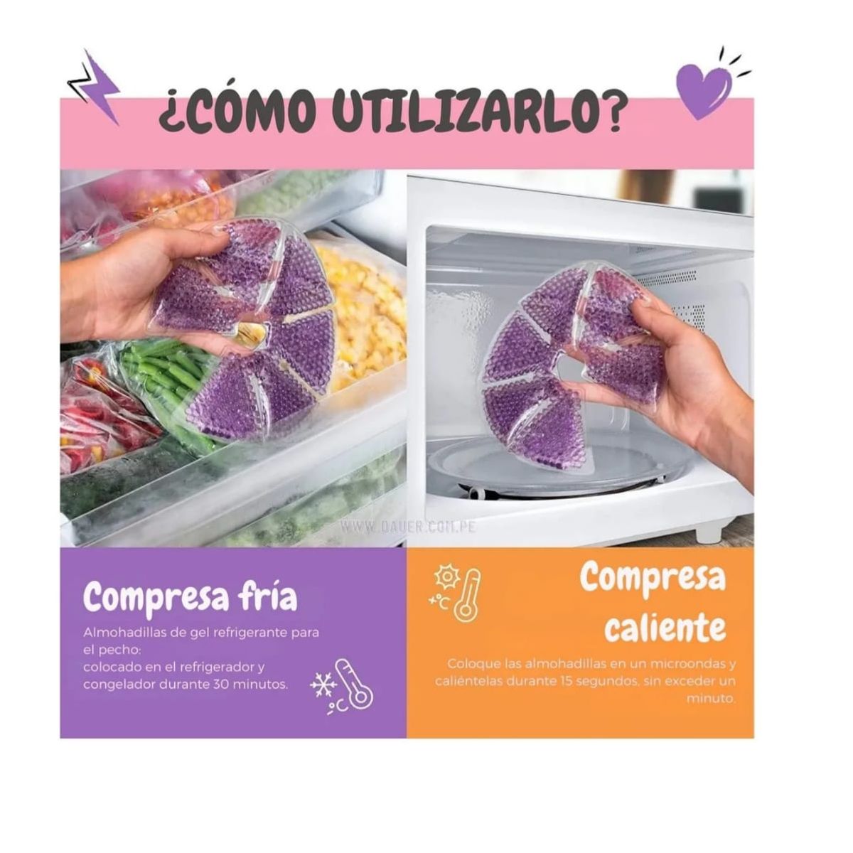 GENERICO - 1 compresa lactancia en gel efecto calor frio
