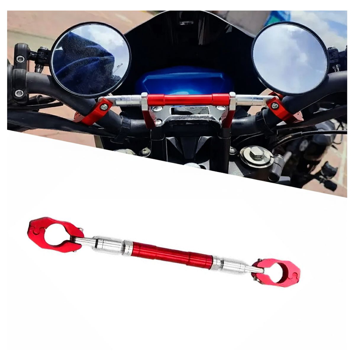 GENERICO - Barra Estabilizadora De Aluminio Para Manija De Motocicleta Universal