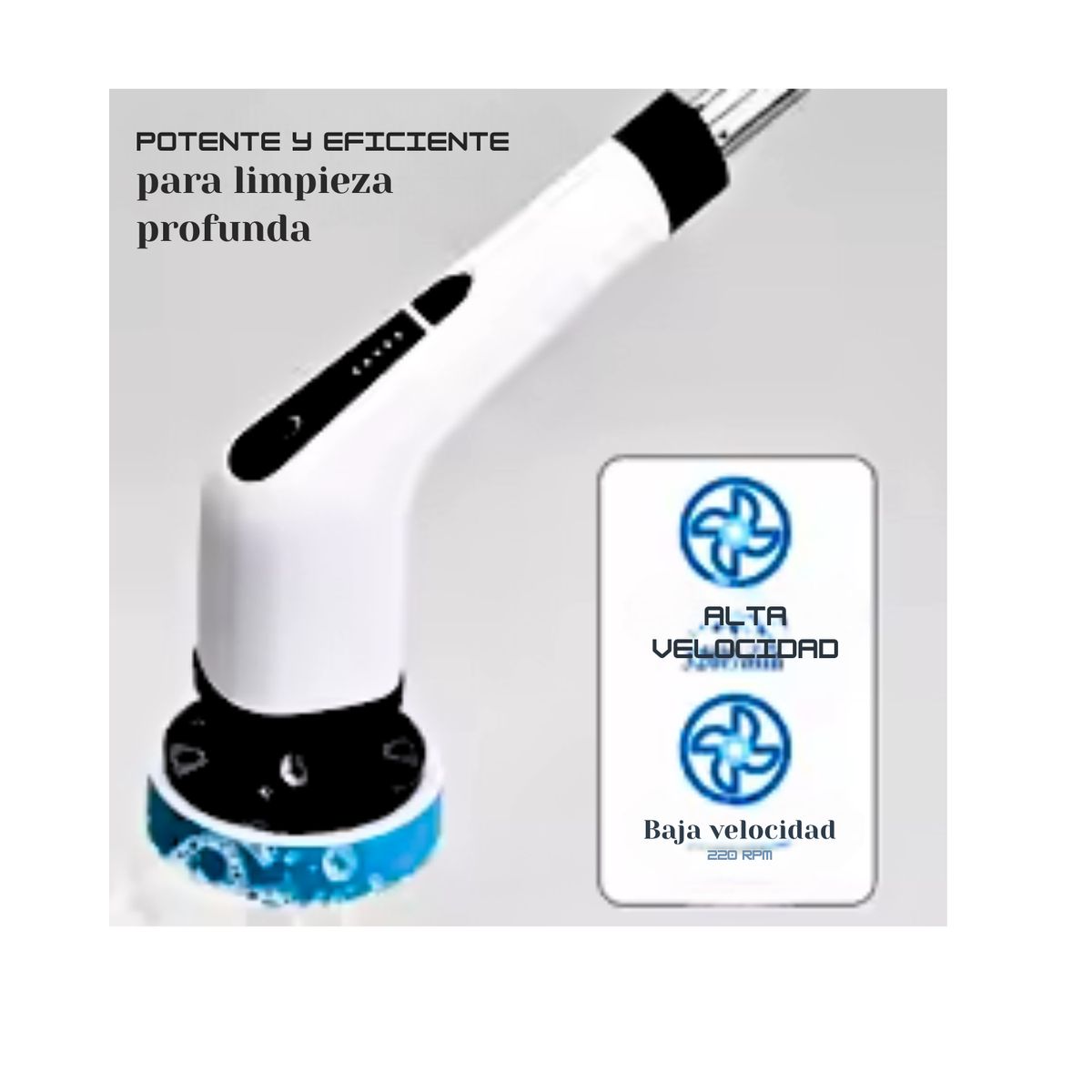 GENERICO - CEPILLO LIMPIADOR ELECTRICO DE LIMPIEZA GIRATORIO 9 EN 1 PREMIUM