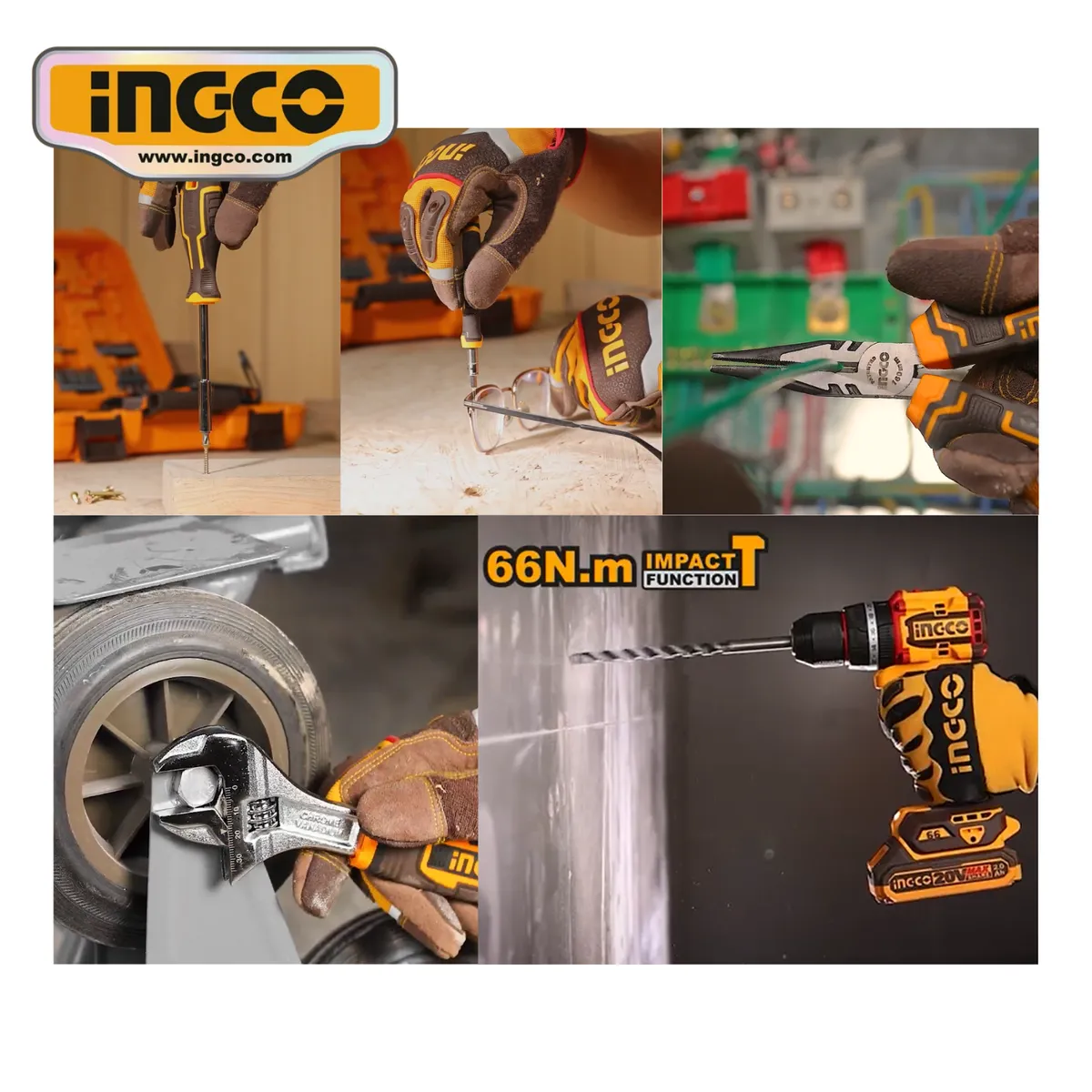 INGCO TOOLS - HKTHP11651 TALADRO PERCUTOR 66Nm + 164 ACCESORIOS