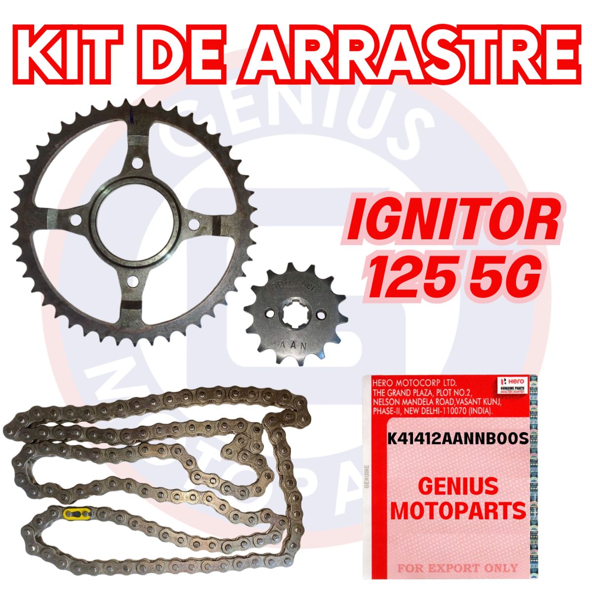 HERO - KIT DE ARRASTRE IGNITOR 125 5G