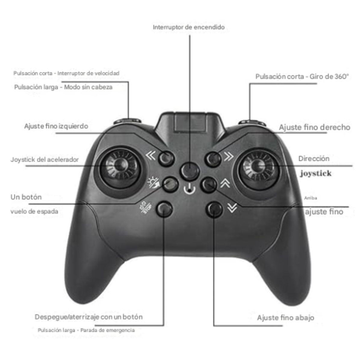GENERICO - Drone Espada Voladora Amarillo con control remoto y de gestos