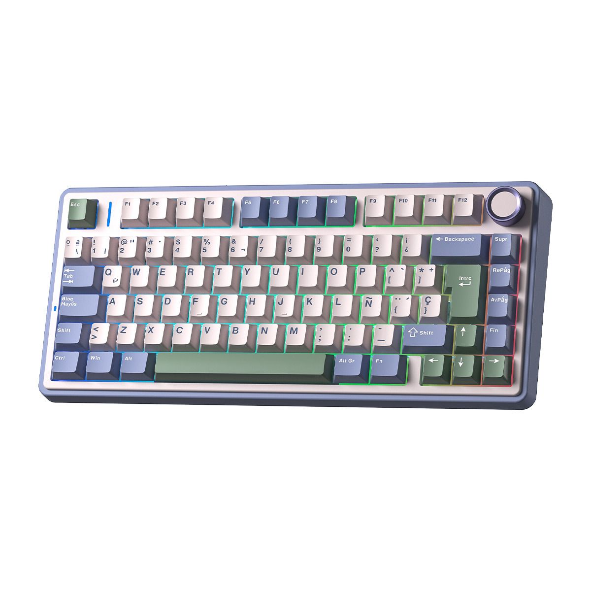 AULA - TECLADO AULA F75 RGB INALAMBRICO ESPAÑOL PASTEL REAPER-SWITCH