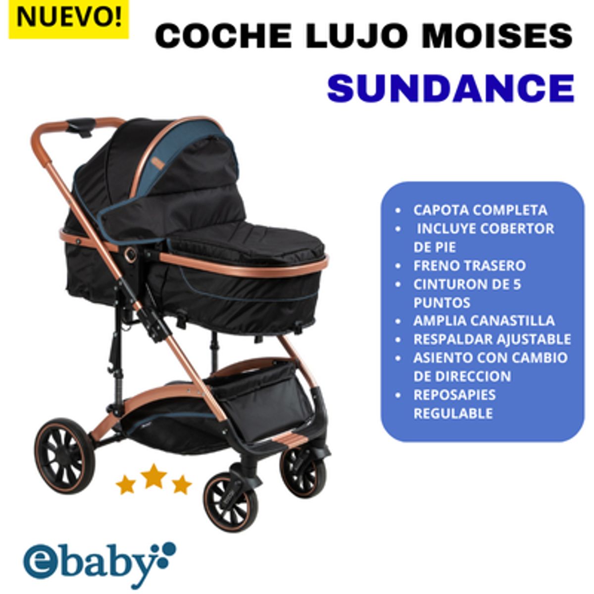 EBABY - COCHE MOISES LUJO SUNDANCE COD.157   - AZUL