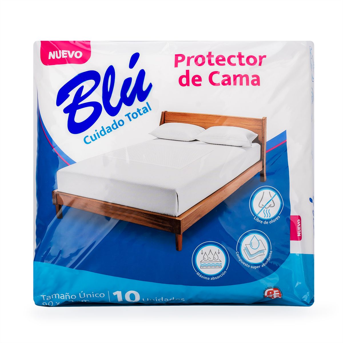 BLU - Protector de Cama BLÚ de 90 X 60 CM PAQUETE 10 UND
