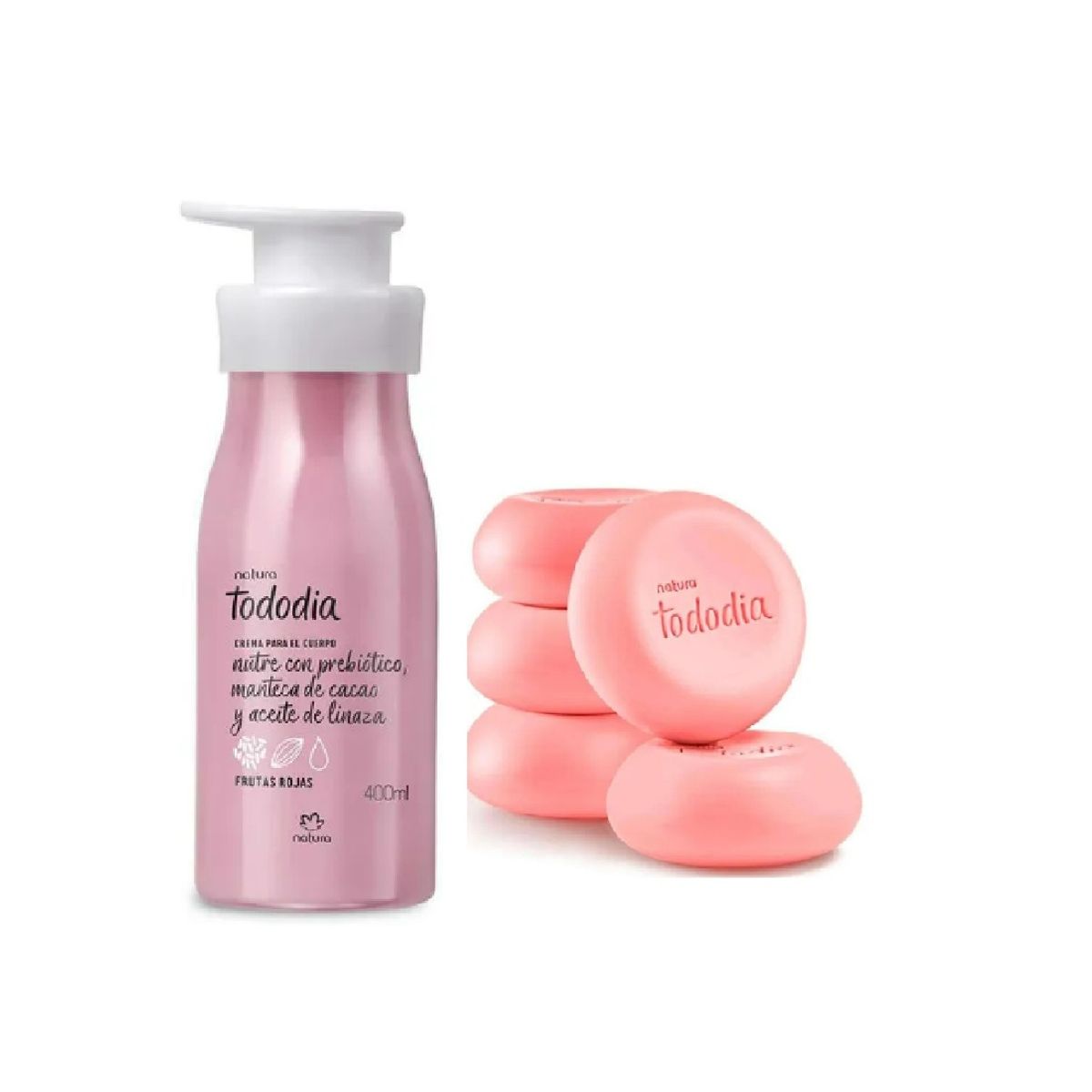 NATURA - Kit tododia crema corporal + jabones frutos rojos