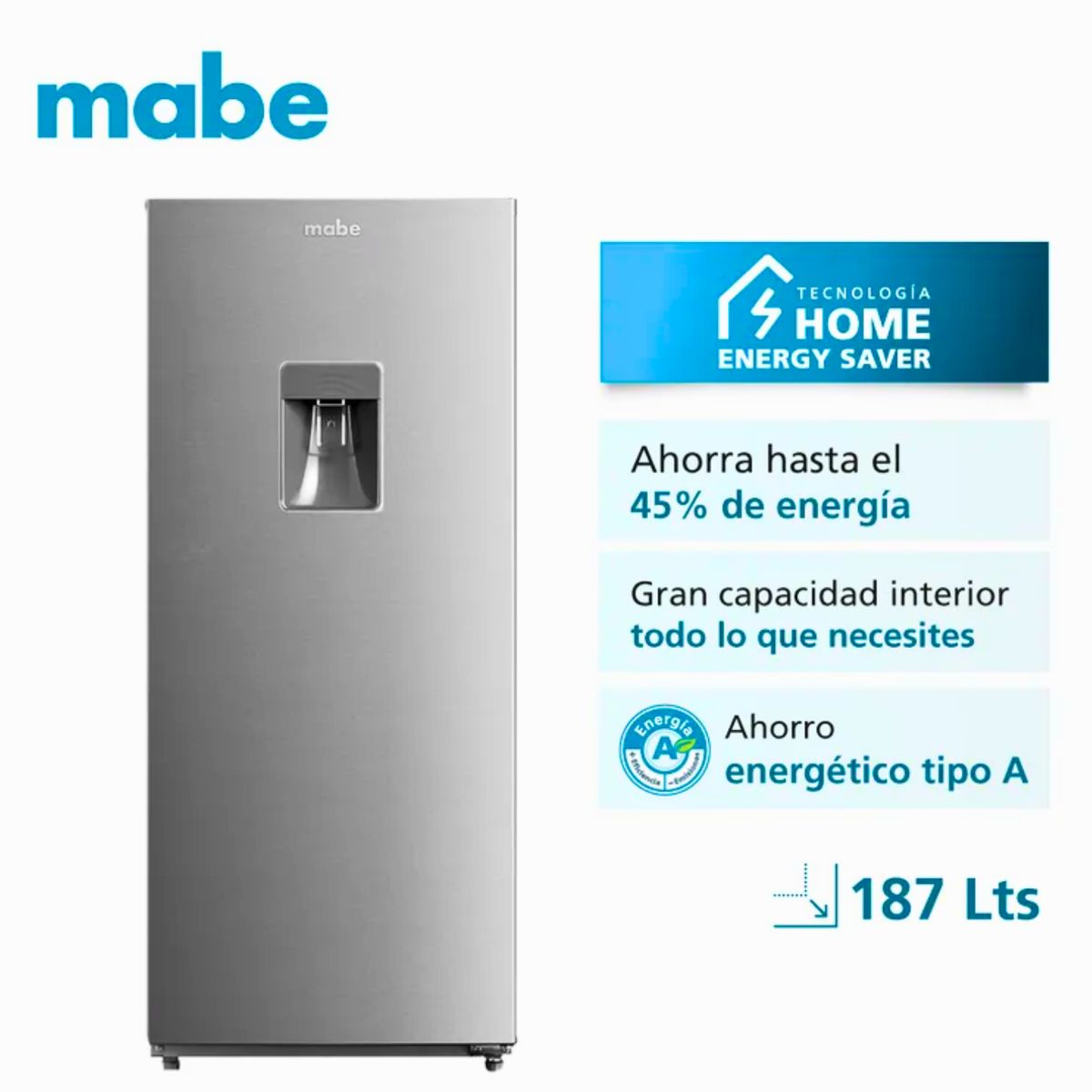 MABE - Refrigerador monopuerta 187 L Inox Mabe RMU202PXPRS1
