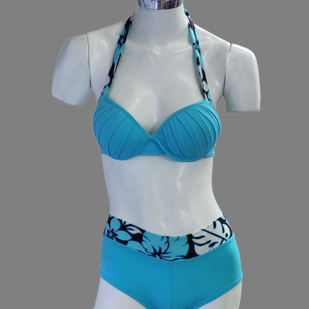 GENERICO - Traje de Baño Bikini 2 Piezas Azul turqueza Short talla M DEALCOBA