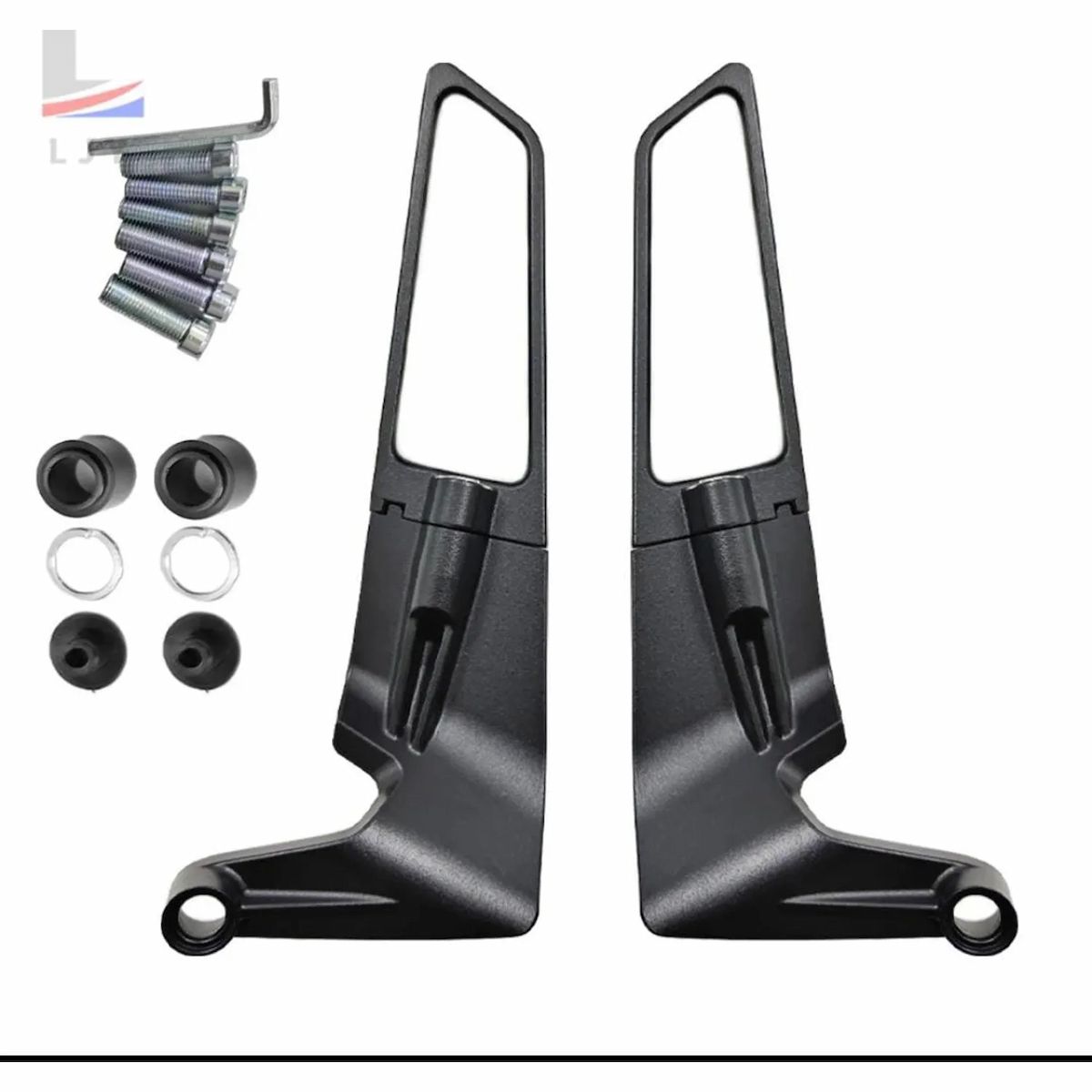 GENERICO - ESPEJO TIPO ALERON MOTO NAKED ALUMINIO