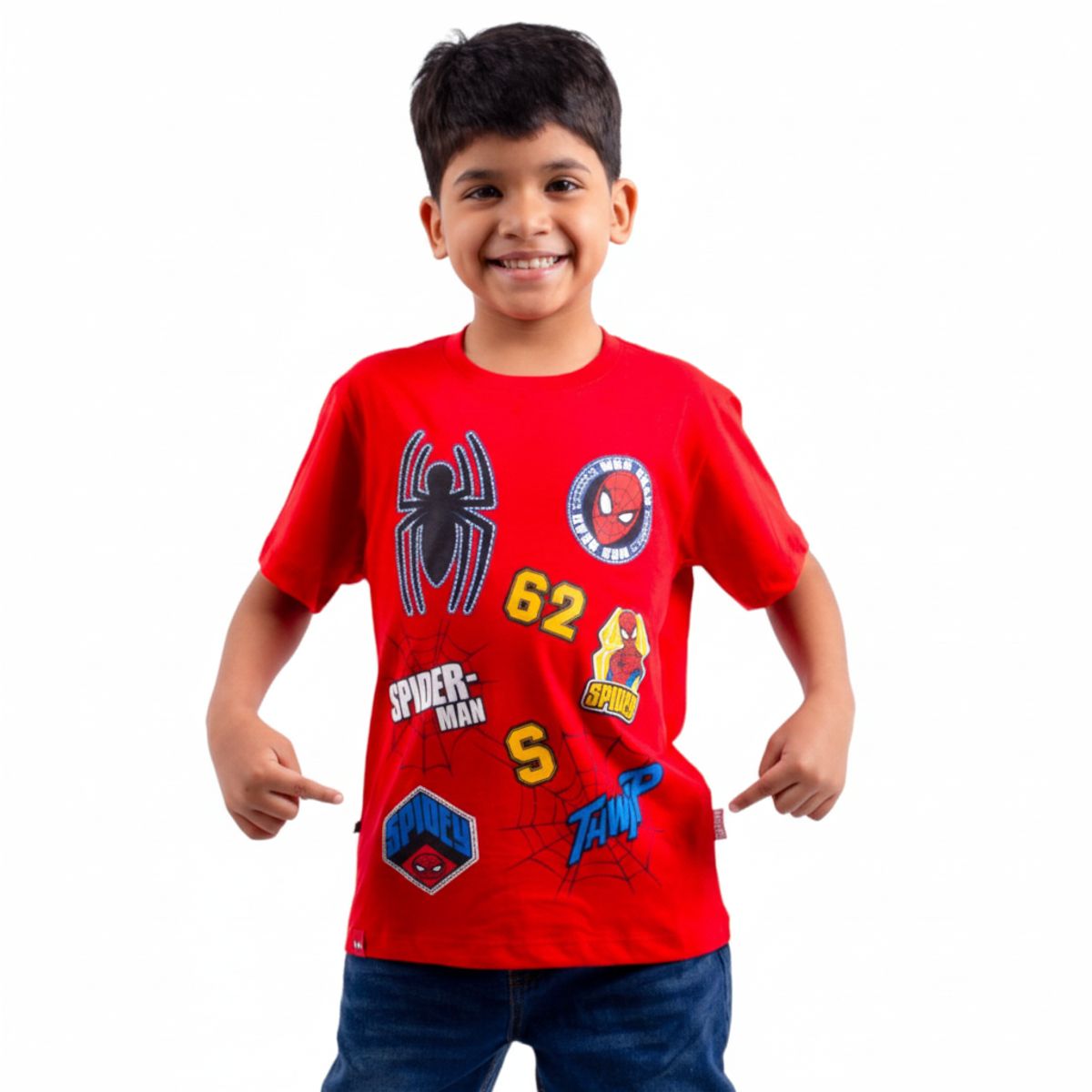 MARVEL - Polo Manga Corta Niño Spiderman Rojo Algodón