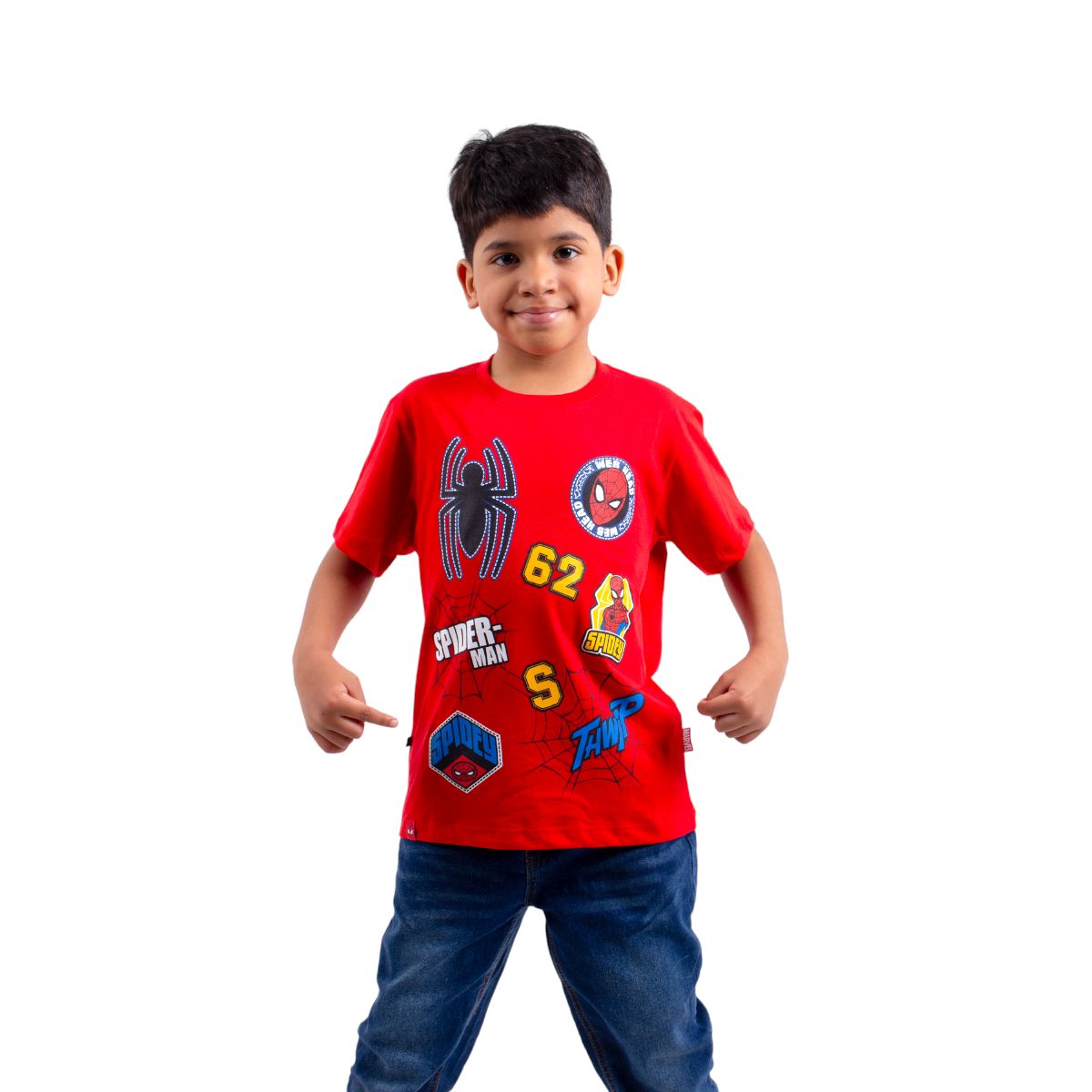 MARVEL - Polo Manga Corta Niño Spiderman Rojo Algodón