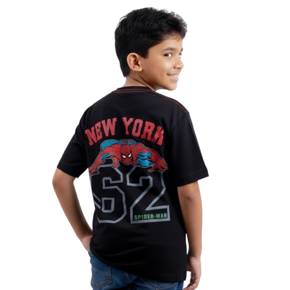 MARVEL - Polo Manga Corta Niño Marvel Comics Negro Algodón