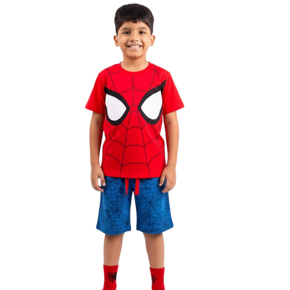 MARVEL - Pijama Polo Manga Corta Y Short Niño Spiderman Mixto Algodón