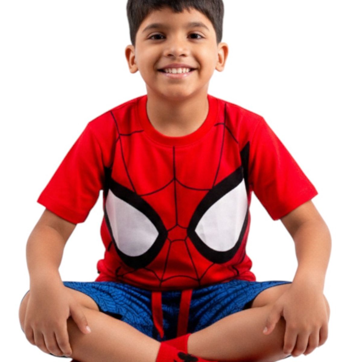 MARVEL - Pijama Polo Manga Corta Y Short Niño Spiderman Mixto Algodón