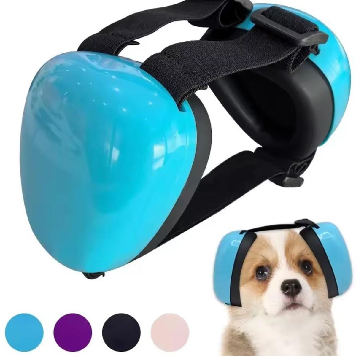 SM - OREJERAS ANTIRUIDO PROTECTOR DE OÍDO PARA PERROS TALLA M-L  CELESTE