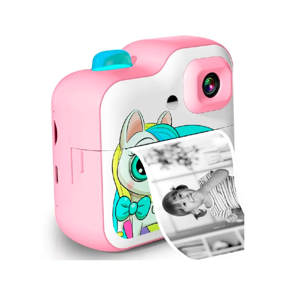 GENERICO - Cámara Digital Infantil Diseño Unicornio rosado con 3 rollos
