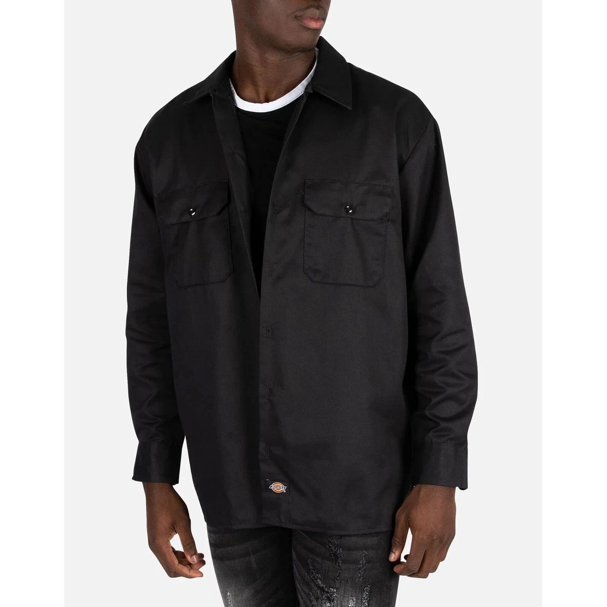 DICKIES - Camisa de trabajo Dickies de sarga de manga larga para hombre