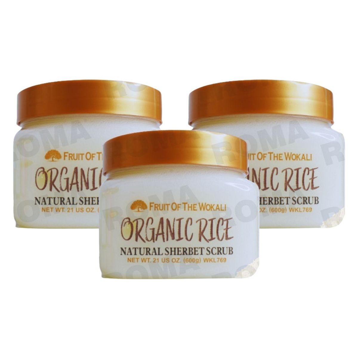 WOKALI - PACK 3 EXFOLIANTE CORPORAL ORGANIC RICE 600G WOKALI