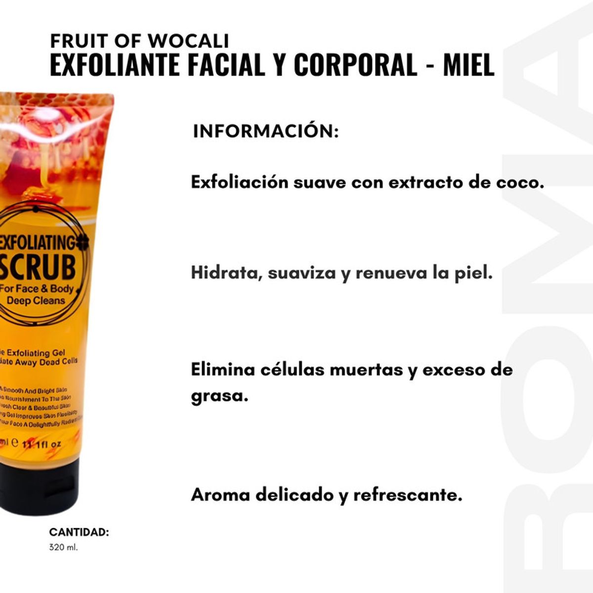 WOKALI - PACK 3 EXFOLIANTE FACIAL Y CORPORAL MIEL 320ML WOKALI
