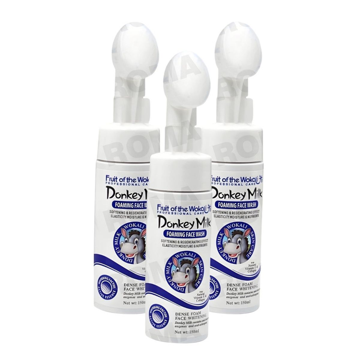 WOKALI - PACK 3 LIMPIADOR FACIAL EN ESPUMA DONKEY MILK 150ML WOKALI