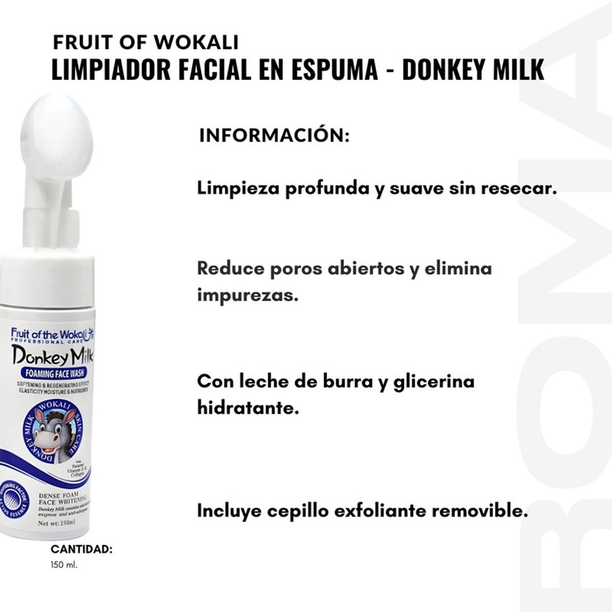 WOKALI - PACK 3 LIMPIADOR FACIAL EN ESPUMA DONKEY MILK 150ML WOKALI