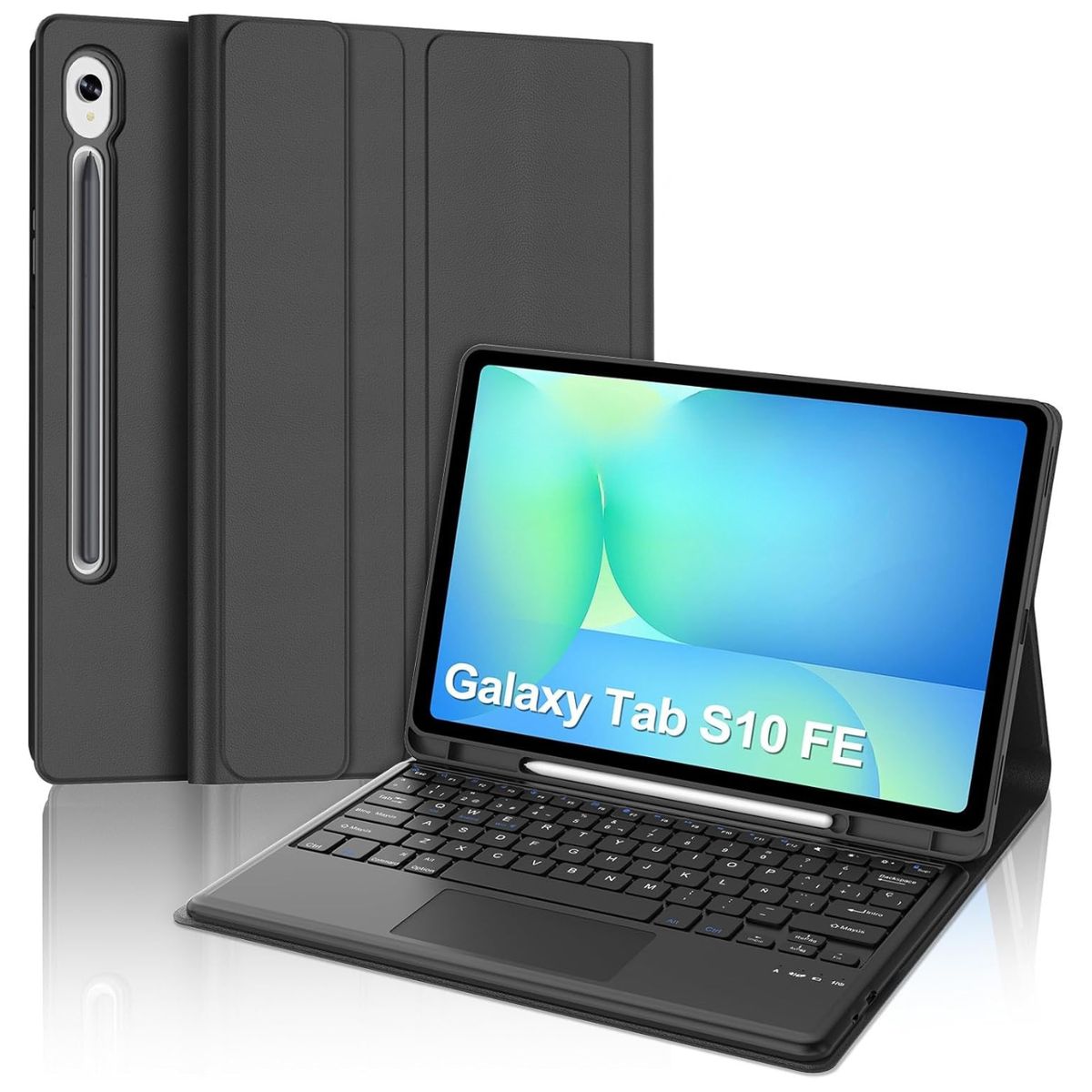 GENERICO - Funda Con Teclado Bluetooth Touchpad para Samsung S10 / S10 LITE /  S10 FE 10.9 " - NEGRO