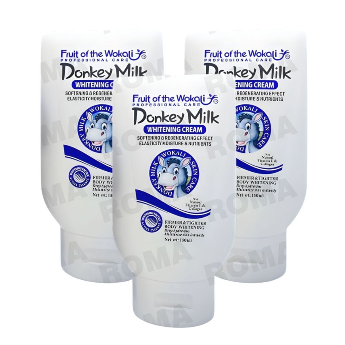 WOKALI - PACK 3 CREMA CORPORAL BLANQUEADORA DONKEY MILK 180ML WOKALI