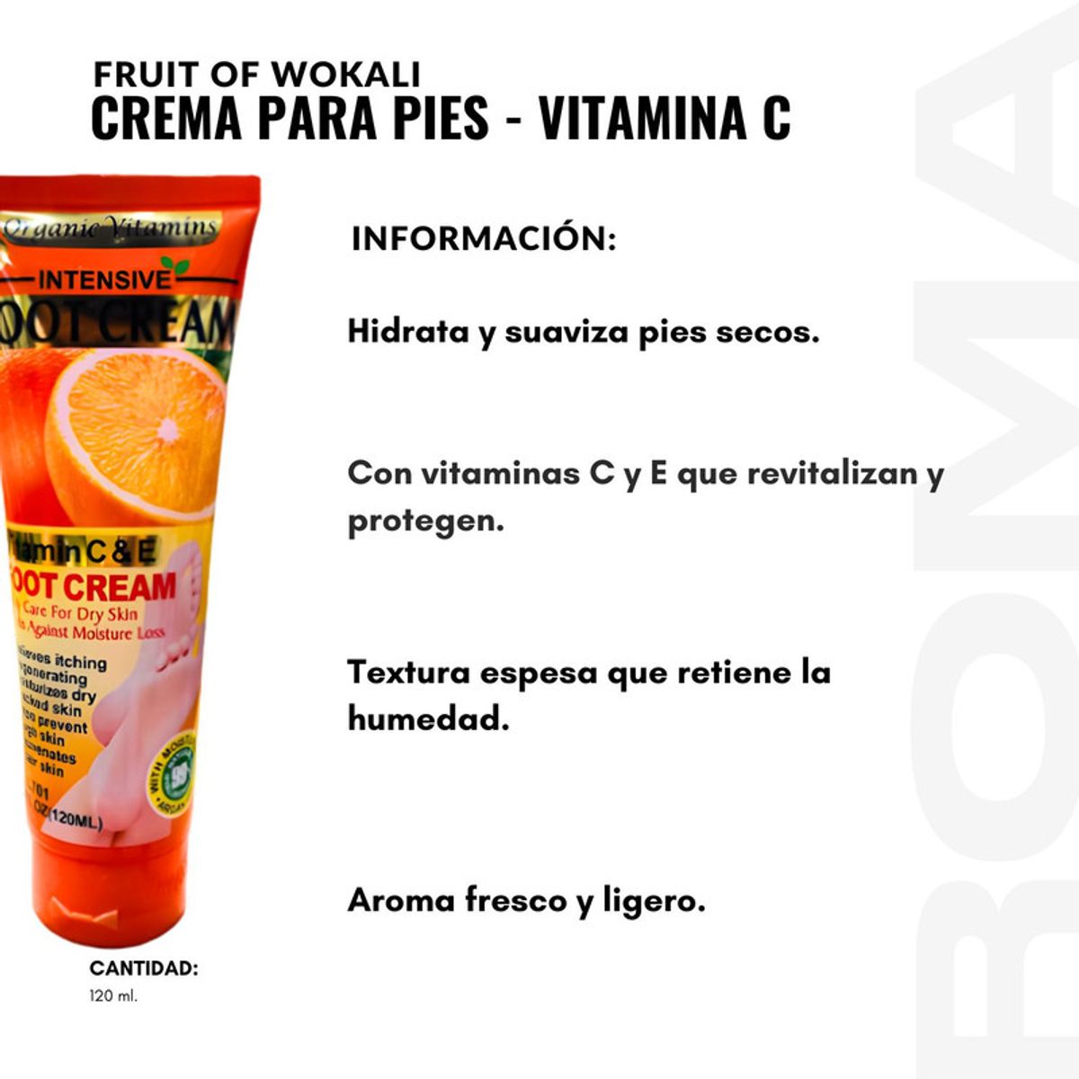 WOKALI - PACK 3 CREMA PARA PIES VITAMINA C Y E 120ML WOKALI