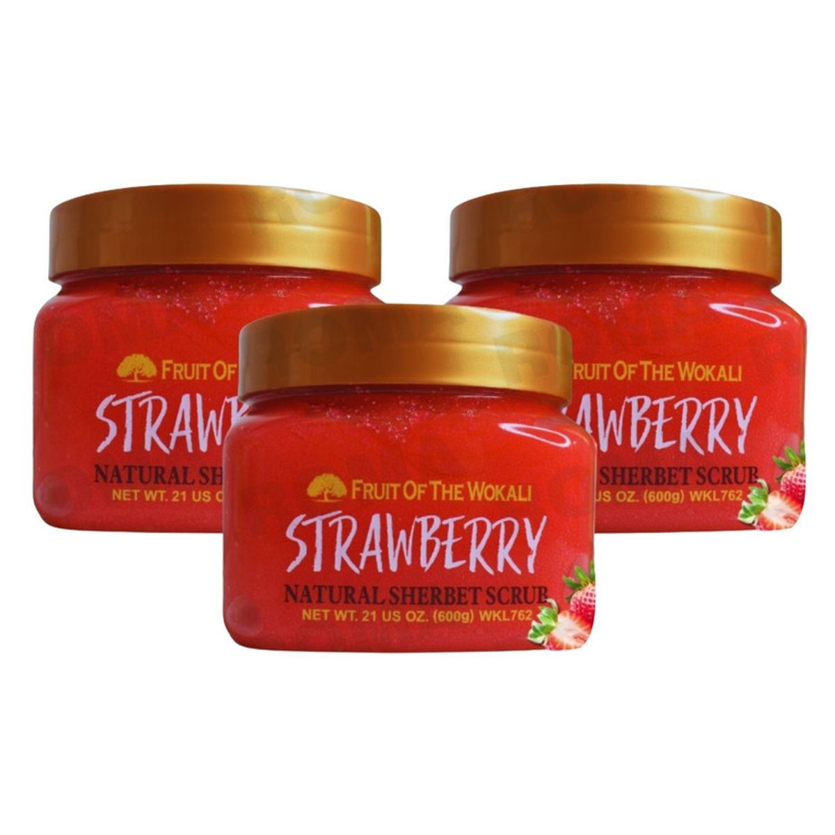 WOKALI - PACK 3 EXFOLIANTE CORPORAL STRAWBERRY 600G WOKALI