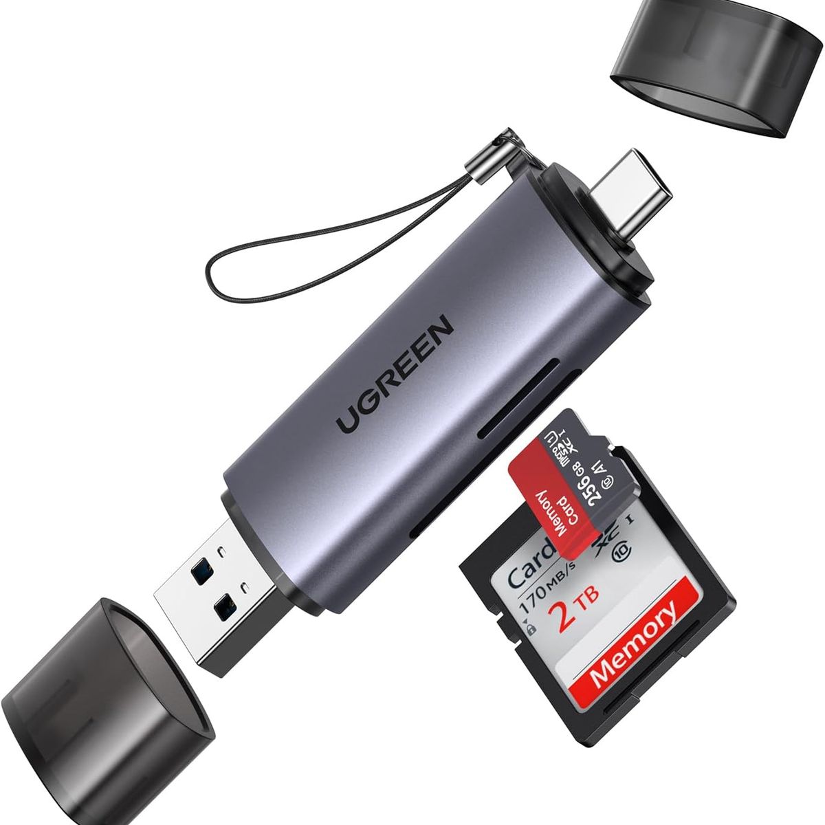 UGREEN - Lector de Tarjetas Ugreen CM185 50706 – USB-C y USB-A 3.0, Alta Velocidad 5Gbps, SD y MicroSD, OTG