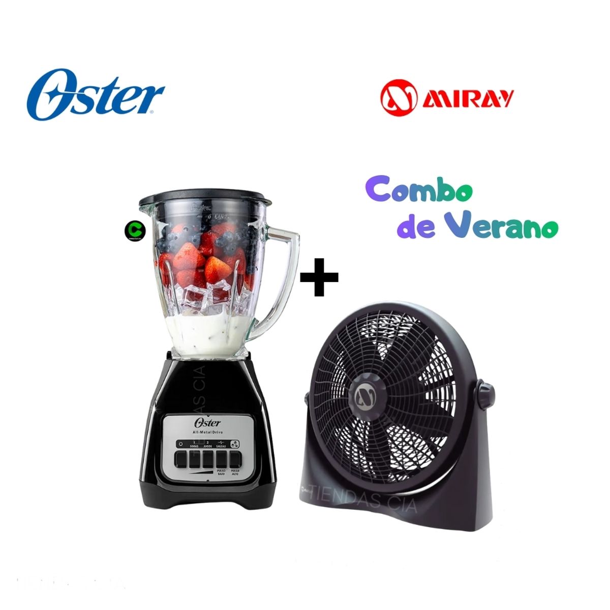 OSTER - Combo Oster Licuadora 2 velocidades + Ventilador Miray