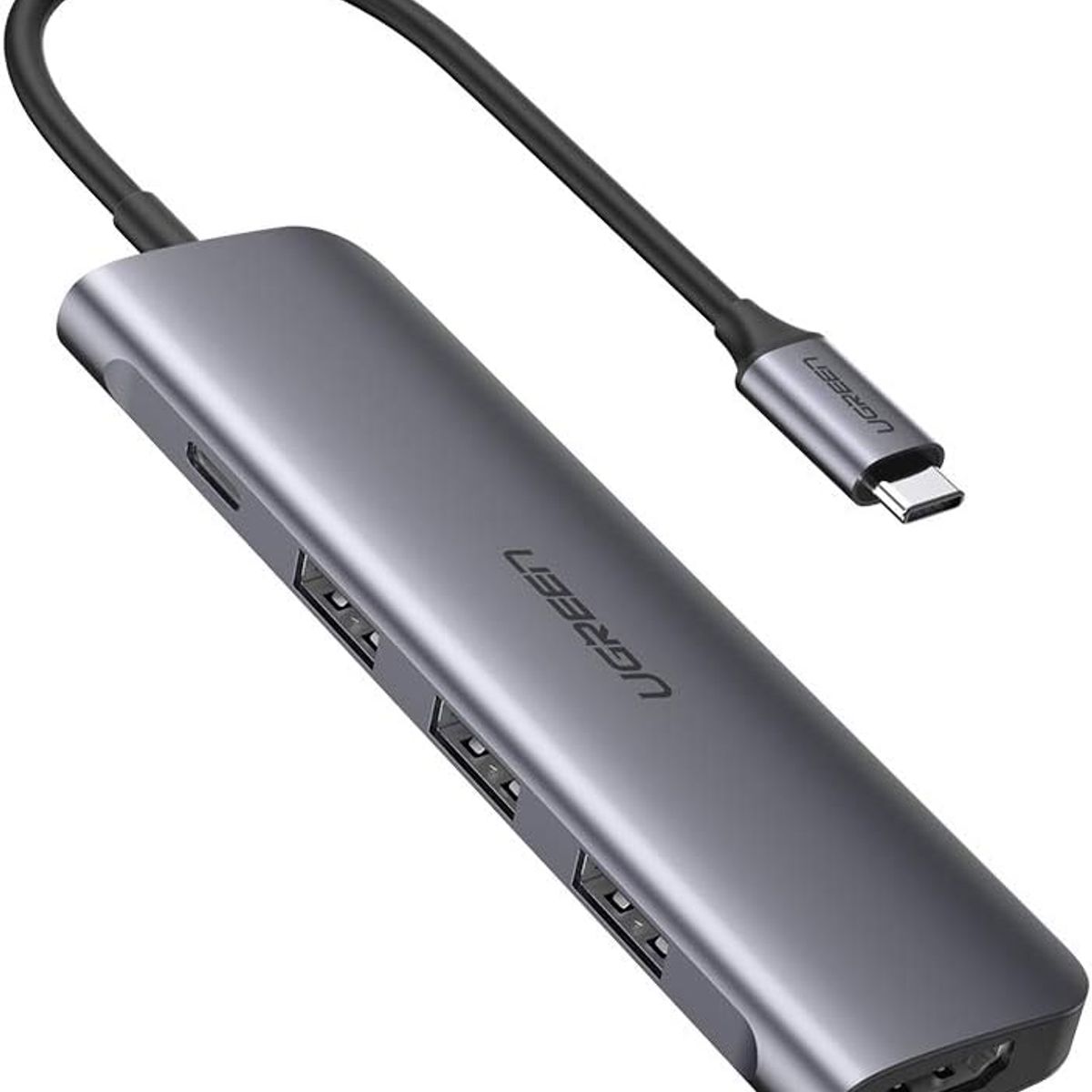 UGREEN - Ugreen Hub USB-C 5 en 1 (Modelo 50209) – HDMI 4K, 3 Puertos USB 3.0, Carga PD