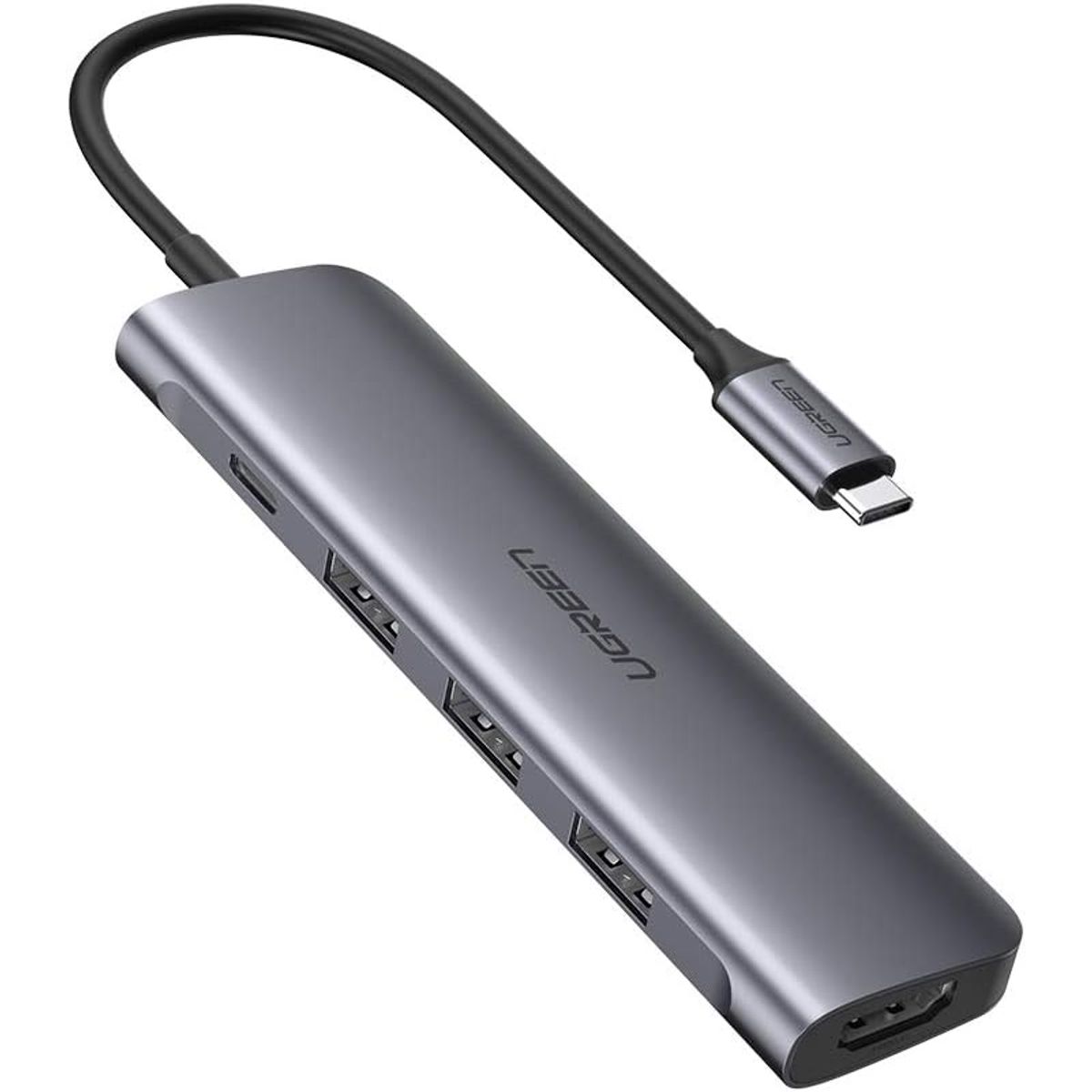 UGREEN - Ugreen Hub USB-C 5 en 1 (Modelo 50209) – HDMI 4K, 3 Puertos USB 3.0, Carga PD