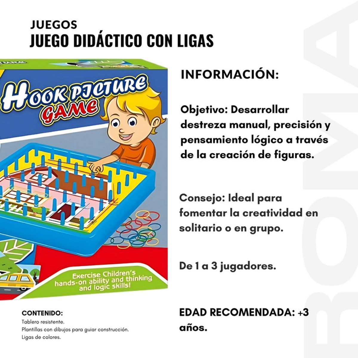 GENERICO - JUEGO DIDÁCTICO CON GANCHOS Y LIGA