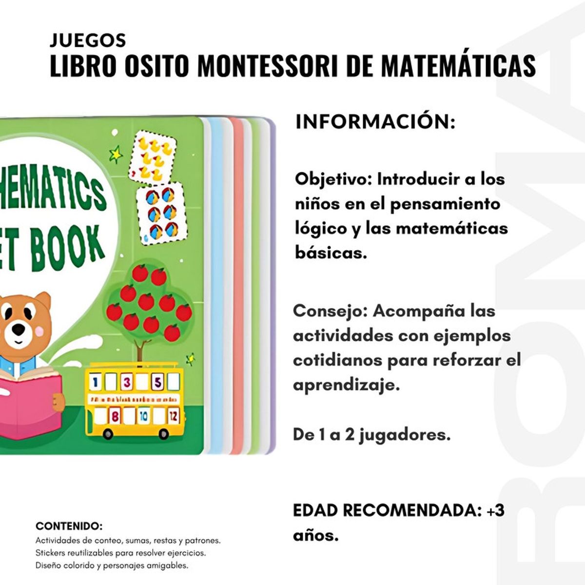 GENERICO - LIBRO OSITO MONTESSORI DE MATEMÁTICAS