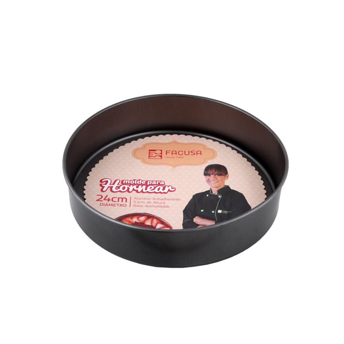 FACUSA - MOLDE PARA TORTA FACUSA 24 X 5.3 CM CON FONDO REMOVIBLE