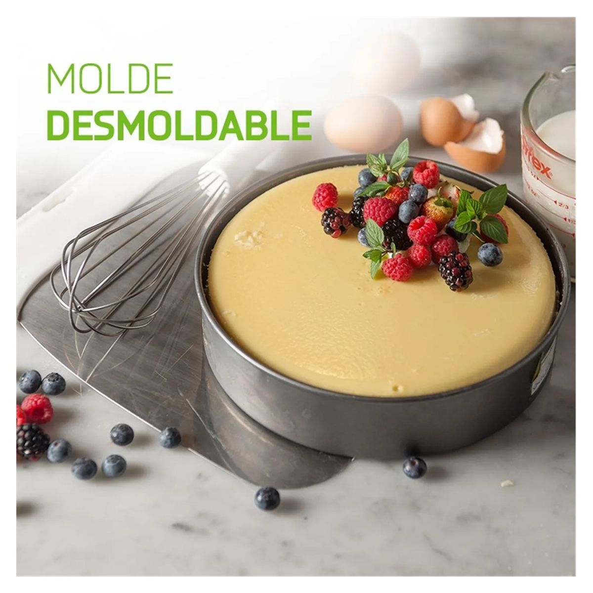 FACUSA - MOLDE PARA TORTA FACUSA 24 X 5.3 CM CON FONDO REMOVIBLE