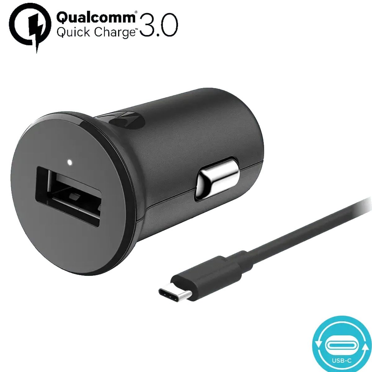MOTOROLA - MOTOROLA CARGADOR DE AUTO 18W TURBO POWER QUALCOM QUICK CHARGER 3.0 ANDROID IOS