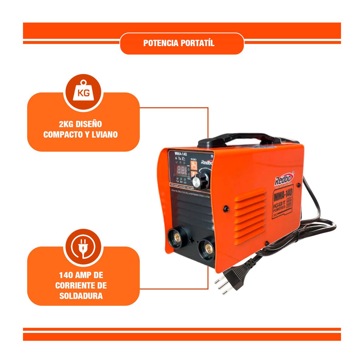 Soldadora Inverter Portátil 220v Redbo + Careta Fotosensible, marca REDBO - Foto 2