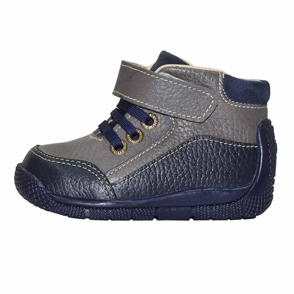 BRUNO KIDS - ZAPATO PIBE PARA NIÑO BRUNO KIDS DE CUERO AZUL PRIMEROS PASOS