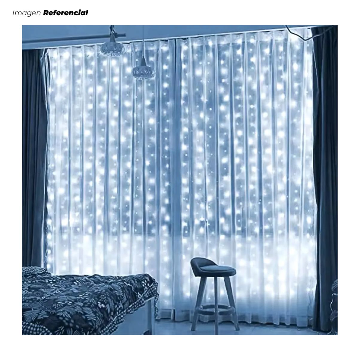 GENERICO - Luces Navideñas Multicolor Cortina LED de 3M