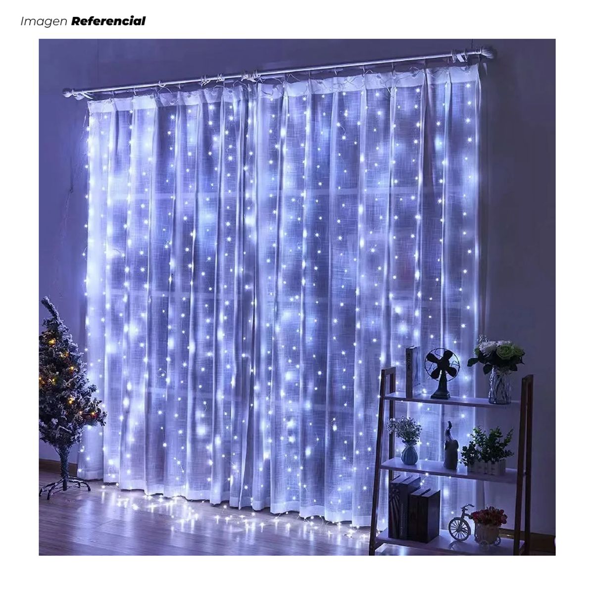 GENERICO - Luces Navideñas Multicolor Cortina LED de 3M